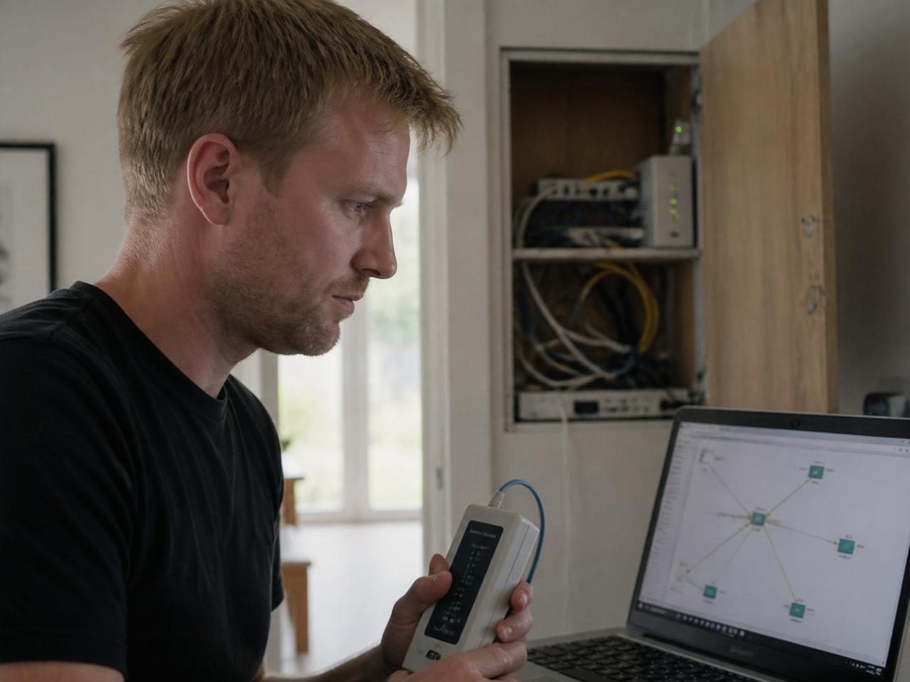 Toft Teknik tekniker — Hjælp med internetudbyder — uafhængig måling og dokumentation