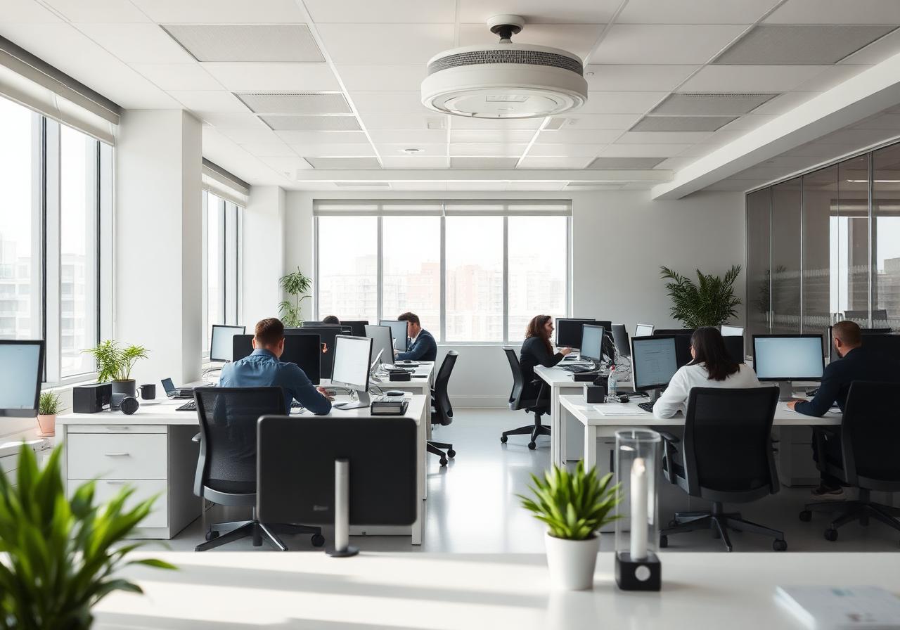 Moderne kontormiljø med professionelt netværk